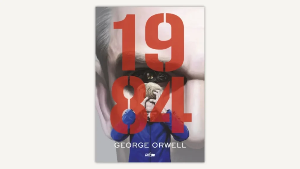 George Orwell 1984 című könyvének borítója fehér háttér előtt