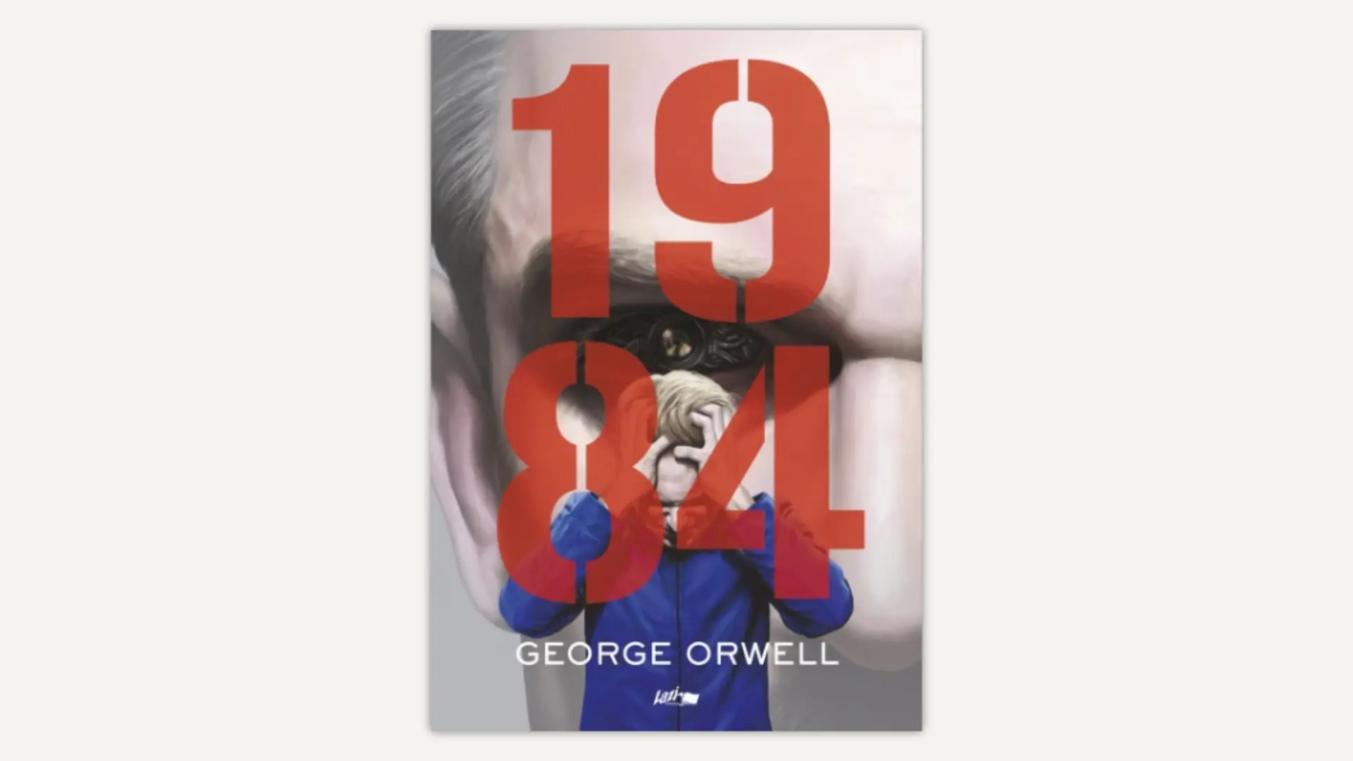 George Orwell 1984 című könyvének borítója fehér háttér előtt